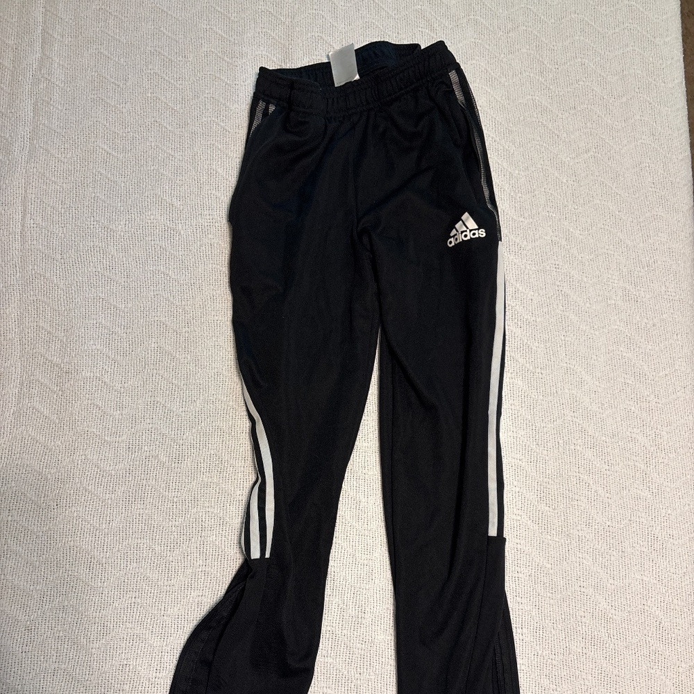 13-14 yr youth large Adidas track pants - black stripe